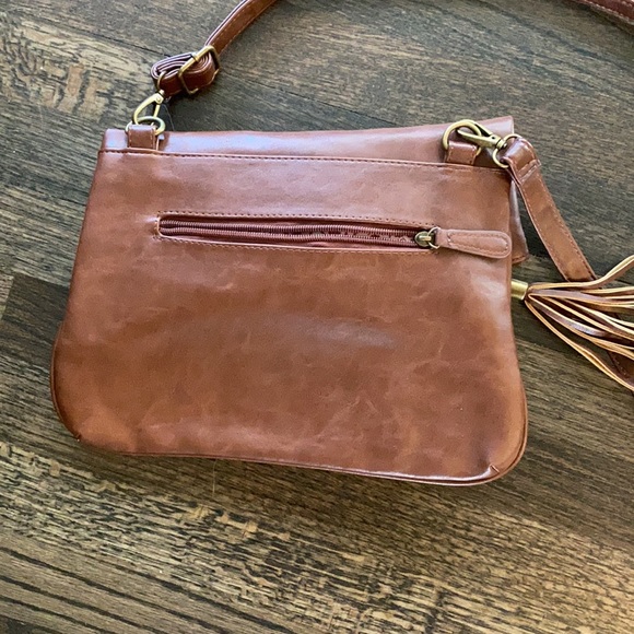 Joy Susan Brown Leather Crossbody Bag Purse EUC - Picture 8 of 8